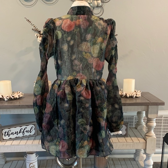 Selkie Dark Floral Long Sleeve Dress - Picture 5 of 11